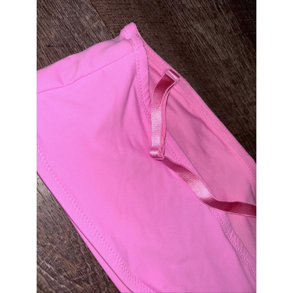 Skims Swim Taffy Bandeau Bikini Top XL New Removable Adjust Strap Boning Pink